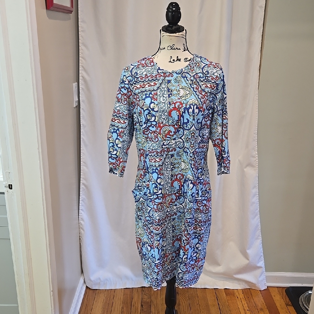 J. MCLAUGHLIN ▪︎ Womens Catalyst Dress In Catalina Cloth, Colorful Royal Print